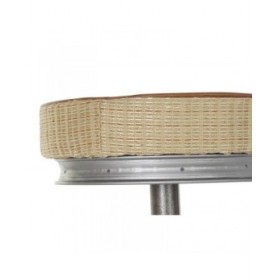 Sgabello DKD Home Decor Argentato Metallo Marrone Chiaro Rattan (44 x 41 x 82 cm)