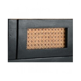 Mobile TV DKD Home Decor Nero Rattan Legno di mango (145,5 x 40,5 x 60 cm)