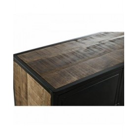 Credenza DKD Home Decor Marrone Nero Metallo Legno di mango (160 x 40 x 90 cm)