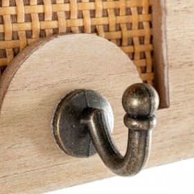 Appendiabiti da parete Alexandra House Living Marrone Legno Metallo Rattan 60 x 16 x 5 cm 5 Grucce