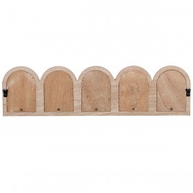 Appendiabiti da parete Alexandra House Living Marrone Legno Metallo Rattan 60 x 16 x 5 cm 5 Grucce