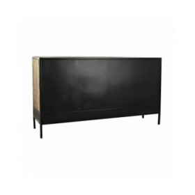Credenza DKD Home Decor Marrone Nero Metallo Legno di mango (160 x 40 x 90 cm)