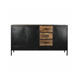 Credenza DKD Home Decor Marrone Nero Metallo Legno di mango (160 x 40 x 90 cm)