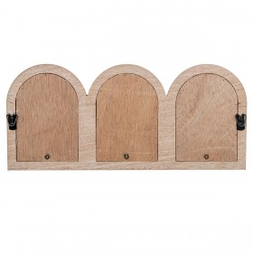 Appendiabiti da parete Alexandra House Living Marrone Legno Metallo Rattan 36 x 16 x 5 cm 3 Grucce
