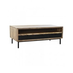 Tavolino da Caffè DKD Home Decor Nero Marrone Chiaro Metallo Legno di mango 120 x 60 x 45 cm