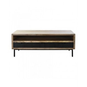 Tavolino da Caffè DKD Home Decor Nero Marrone Chiaro Metallo Legno di mango 120 x 60 x 45 cm