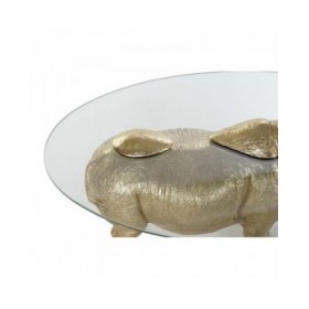 Tavolo aggiuntivo DKD Home Decor Trasparente Dorato Resina Cristallo 100 x 60,5 x 46 cm