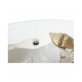 Tavolo aggiuntivo DKD Home Decor Trasparente Dorato Resina Cristallo 100 x 60,5 x 46 cm