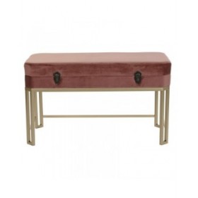Panca DKD Home Decor   Rosa Dorato Metallo Velluto (80 x 40 x 47 cm)