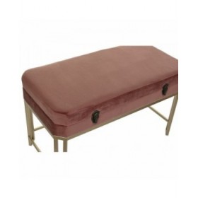 Panca DKD Home Decor   Rosa Dorato Metallo Velluto (80 x 40 x 47 cm)