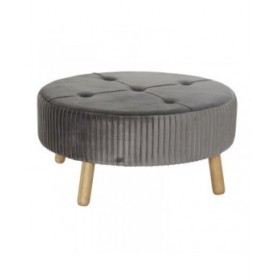 Poggiapiedi DKD Home Decor 80 x 80 x 38 cm Scandi Grigio Legno Velluto Grigio scuro Velvet