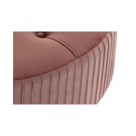 Poggiapiedi DKD Home Decor Naturale Legno Velluto Rosa chiaro (61 x 61 x 38 cm)