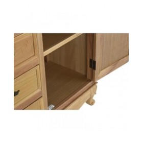 Credenza DKD Home Decor Naturale 124,5 x 39 x 201,8 cm Abete Alluminio Legno MDF