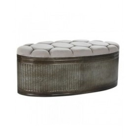 Panca DKD Home Decor   Beige Metallo Poliestere Marrone scuro (121 x 44 x 47,5 cm)