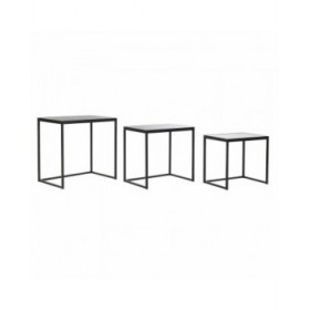 Set di 3 Tavolini DKD Home Decor Nero 58 x 36,5 x 53,5 cm