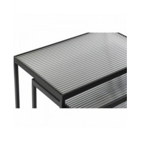 Set di 3 Tavolini DKD Home Decor Nero 58 x 36,5 x 53,5 cm