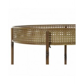 Tavolo aggiuntivo DKD Home Decor 59 x 59 x 50 cm Naturale Metallo