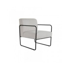 Poltrona DKD Home Decor Nero Poliestere Bianco Ferro (64 x 74 x 79 cm)
