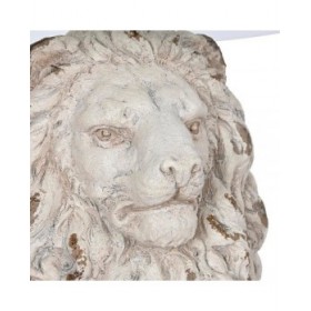 Tavolo aggiuntivo DKD Home Decor Leone 52 x 44 x 72 cm Cristallo Grigio Metallo Bianco Magnesio