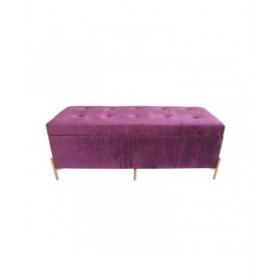 Banca Piedi Letto DKD Home Decor Dorato Porpora Legno MDF 115 x 43 x 46 cm