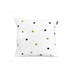 Fodera per cuscino HappyFriday Blanc Golden dots Multicolore 2 Pezzi