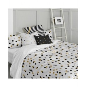 Fodera per cuscino HappyFriday Blanc Golden dots Multicolore 2 Pezzi