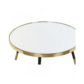 Tavolino da Caffè DKD Home Decor Glamour Dorato Argentato Acciaio Specchio 82,5 x 82,5 x 40 cm
