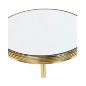 Tavolo aggiuntivo DKD Home Decor Specchio Dorato Ottone (42,5 x 42,5 x 49 cm)