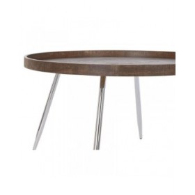 Tavolino da Caffè DKD Home Decor Marrone Argentato Metallo Acciaio Legno MDF 30 x 40 cm 78 x 78 x 41,5 cm