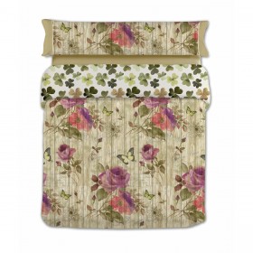 Set di copripiumino Lois VINTAGE Marrone Singolo 3 Pezzi