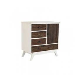 Cassettiera DKD Home Decor Metallo Bianco Coloniale Marrone scuro Legno di mango (72 x 50 x 75 cm)