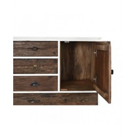 Cassettiera DKD Home Decor Metallo Bianco Coloniale Marrone scuro Legno di mango (72 x 50 x 75 cm)