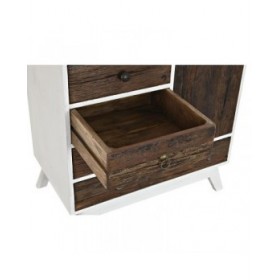 Cassettiera DKD Home Decor Metallo Bianco Coloniale Marrone scuro Legno di mango (72 x 50 x 75 cm)