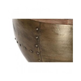 Tavolino da Caffè DKD Home Decor Glamour Marrone Dorato Metallo Legno di mango 68 x 68 x 44 cm