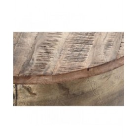 Tavolino da Caffè DKD Home Decor Glamour Marrone Dorato Metallo Legno di mango 68 x 68 x 44 cm