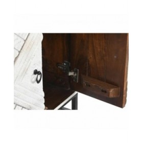 Mobile TV DKD Home Decor 180 x 40 x 60 cm Nero Metallo Bianco Legno di mango