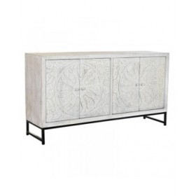 Credenza DKD Home Decor   Bianco Metallo Legno di mango 150 x 38 x 80 cm
