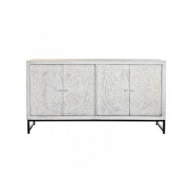 Credenza DKD Home Decor   Bianco Metallo Legno di mango 150 x 38 x 80 cm