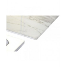 Tavolino da Caffè DKD Home Decor Bianco Argentato Cristallo Acciaio 120 x 60 x 42 cm