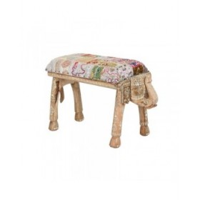 Panca DKD Home Decor Multicolore Poliestere Legno di mango 65 x 31,7 x 38 cm Elefante