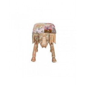Panca DKD Home Decor Multicolore Poliestere Legno di mango 65 x 31,7 x 38 cm Elefante
