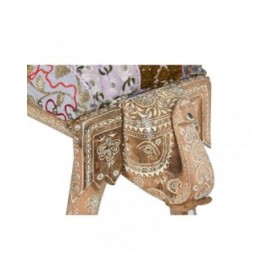 Panca DKD Home Decor Multicolore Poliestere Legno di mango 65 x 31,7 x 38 cm Elefante