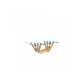 Tavolino da Caffè DKD Home Decor Cristallo legno di noce (130 x 70 x 42 cm)