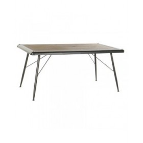 Tavolo da Pranzo DKD Home Decor Abete Naturale Metallo Grigio chiaro 161 x 90 x 75 cm