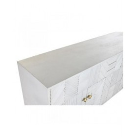 Credenza DKD Home Decor Rombos Bianco Ottone Legno di mango (157 x 43 x 84 cm)