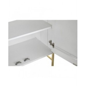 Credenza DKD Home Decor Rombos Bianco Ottone Legno di mango (157 x 43 x 84 cm)