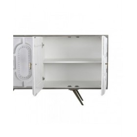 Credenza DKD Home Decor Grigio Dorato Metallo Bianco Legno di mango (152 x 43 x 84 cm)