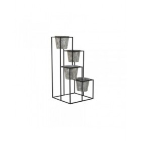 Vaso DKD Home Decor Grigio Metallo Consumato 34 x 34 x 71 cm Rotondo