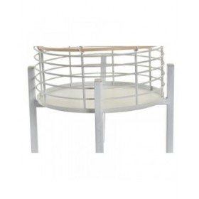 Set di Vasi DKD Home Decor Bianco Naturale Metallo Rattan Quadrato 25 x 25 x 32 cm (2 Unità)