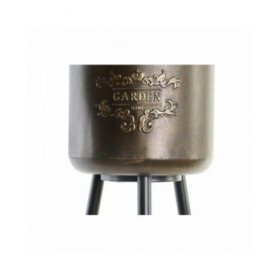 Set di Vasi DKD Home Decor Nero Champagne Metallizzato Metallo Loft 30 x 40 cm 25 x 25 x 80,5 cm (2 Unità)